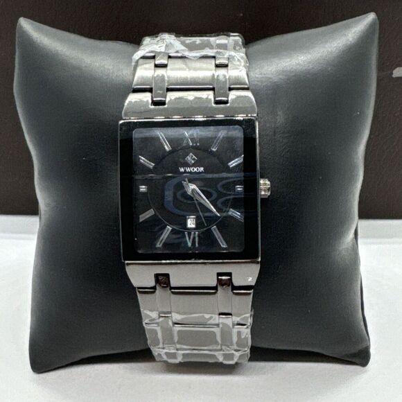 WWOOR WR-8858M Men's Gunmetal Stainless Steel Analog Dial Quartz Watch JNA82 - Picture 1 of 10